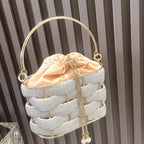 Women's Luxury Rhinestone Bucket Evening Clutch Bag