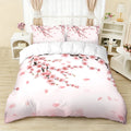 Cherry Blossom Print Duvet Cover Set with Pillowcases