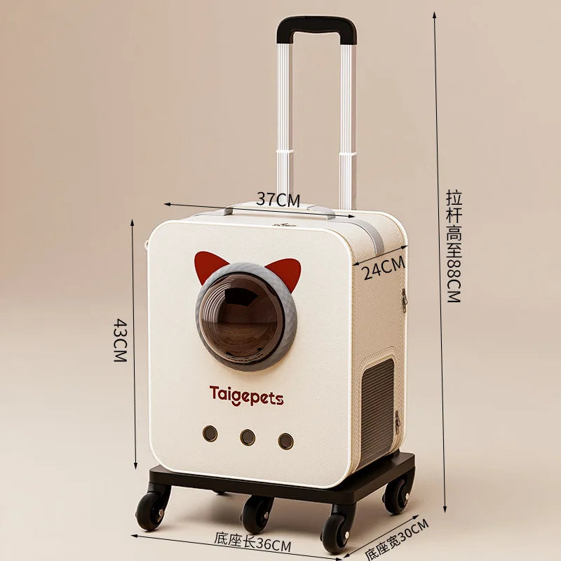 Detachable Travel Trolley Case Pet Carrier for Cats Dogs