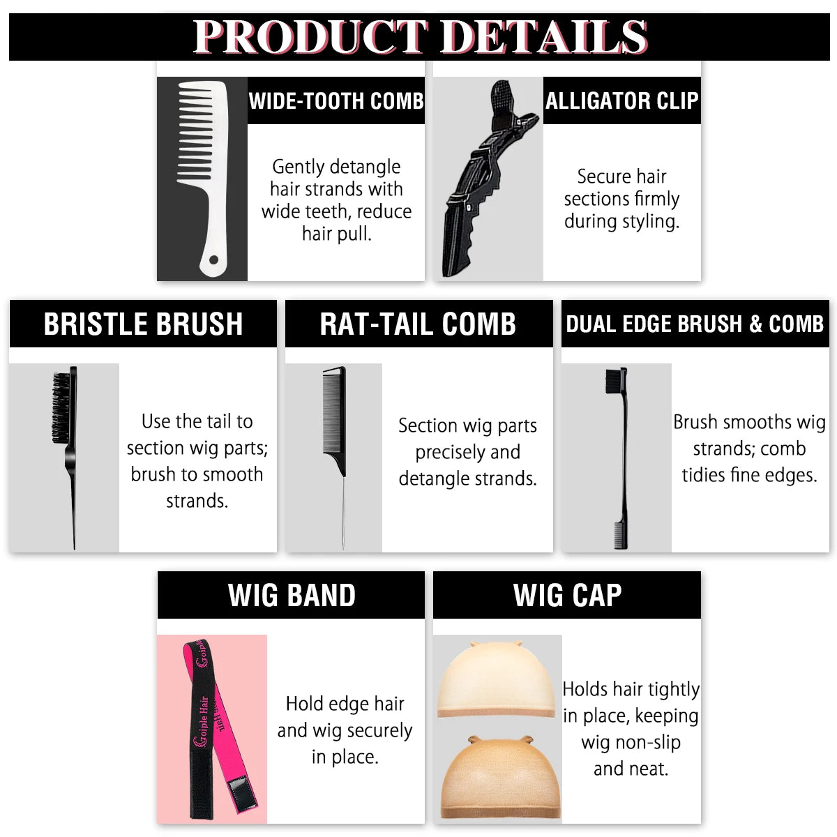 2-in-1 Electric Hot Comb Wig Installation Kit