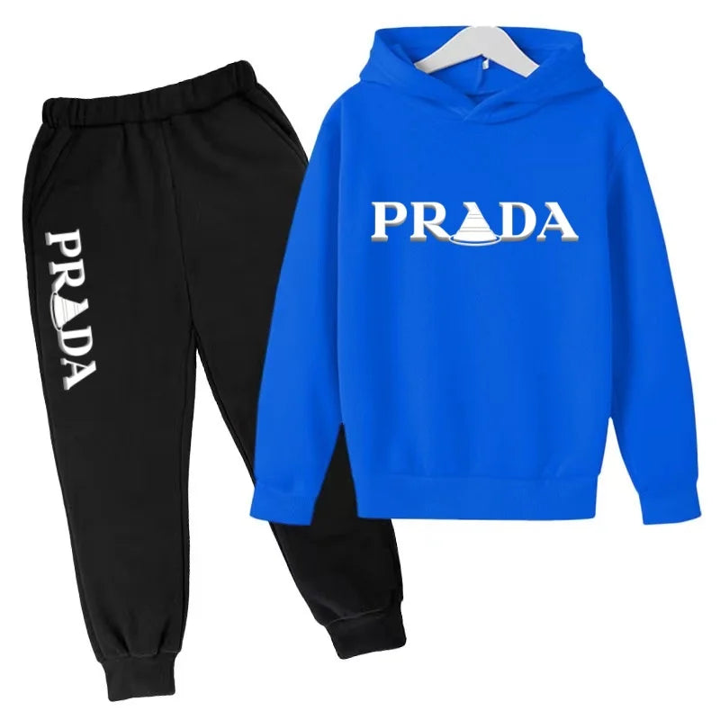 Kids' Printed Hooded Sweatshirt and Pants 2-Piece Set