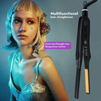 2-in-1 Titanium Mini Flat Iron Curling Iron for Short Hair