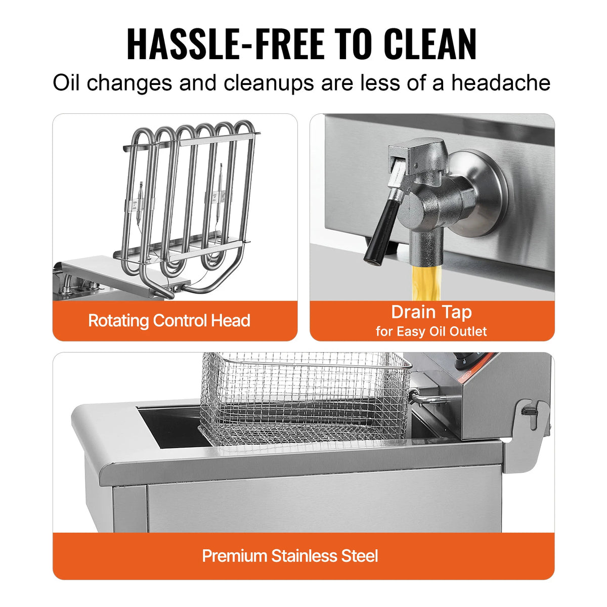 Commercial Electric Dual Tank Countertop Deep Fryer with Drain Valves