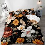 Gothic Floral Duvet Cover Set with Pillowcases
