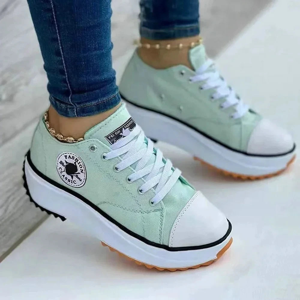 Women's Classic Canvas Platform Lace-Up Sneakers
