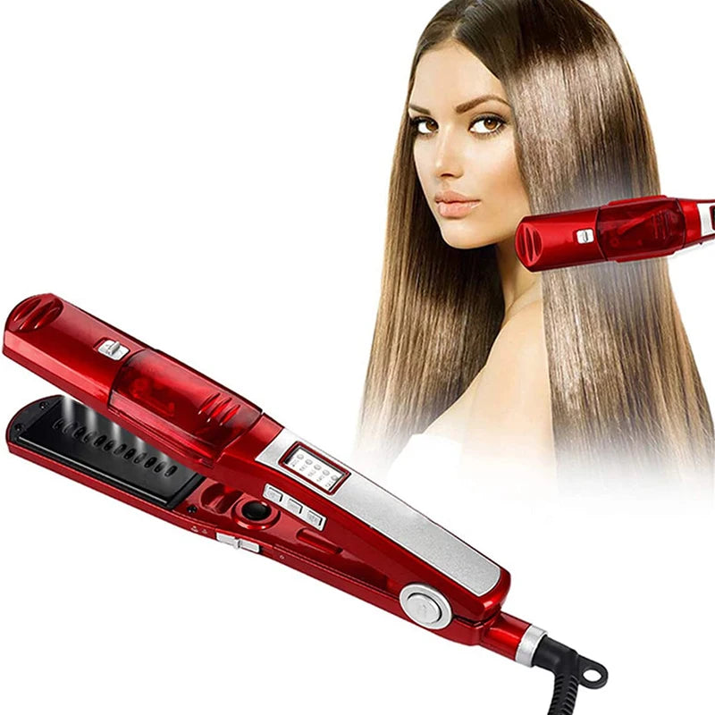 Portable Electric Ceramic Steam Hair Straightener Flat Iron