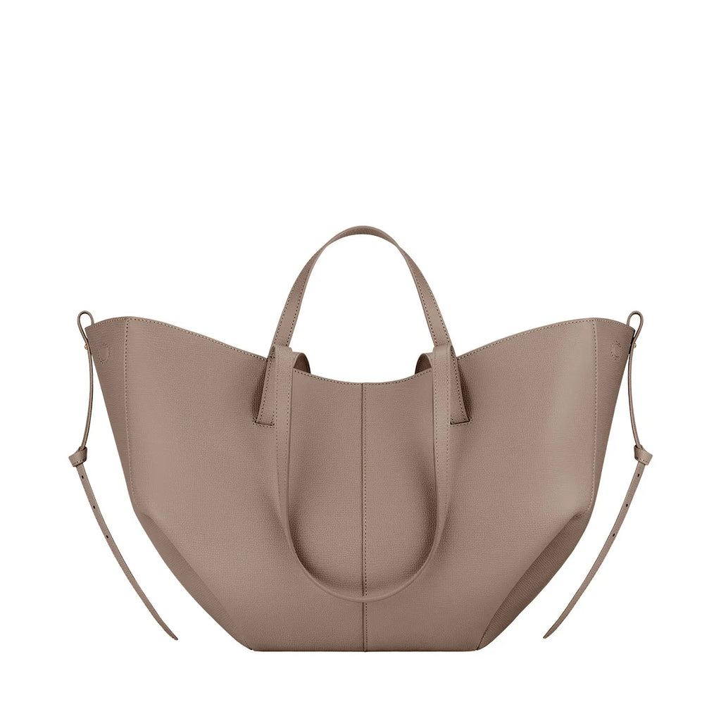 Women's Solid Color Genuine Leather Handbag Shoulder Tote Bag
