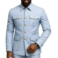 Men's Stripe Safari Slim Fit 2-Piece Suit Set