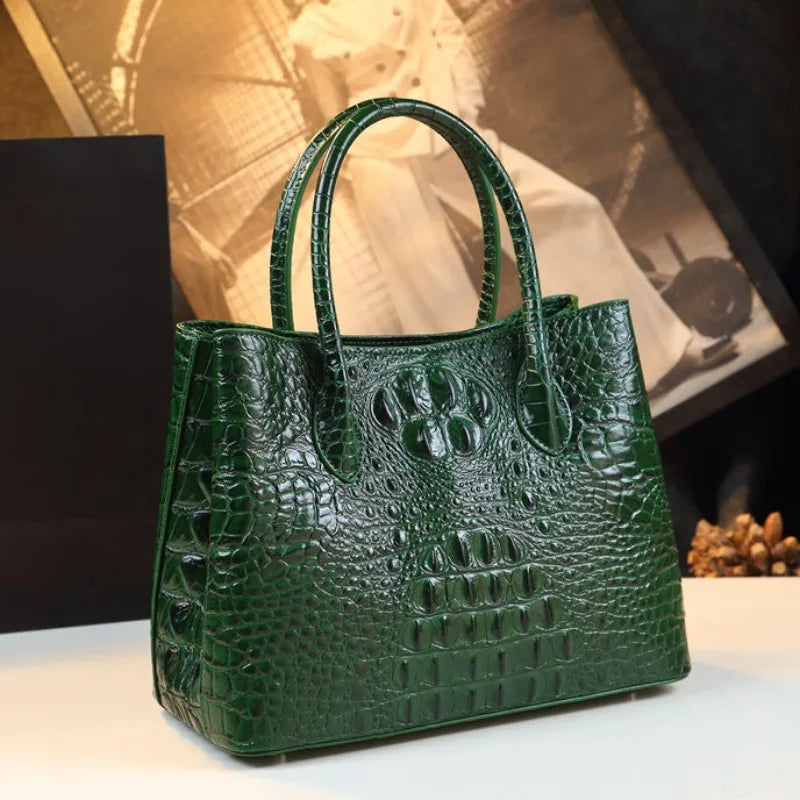 Women's Alligator Pattern Leather Handbag Crossbody Bag