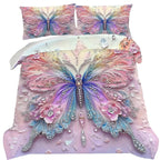 Butterfly Print Microfiber Duvet Cover Set