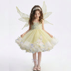 Girls' Lace Beaded Flower Girl Ball Gown Dress