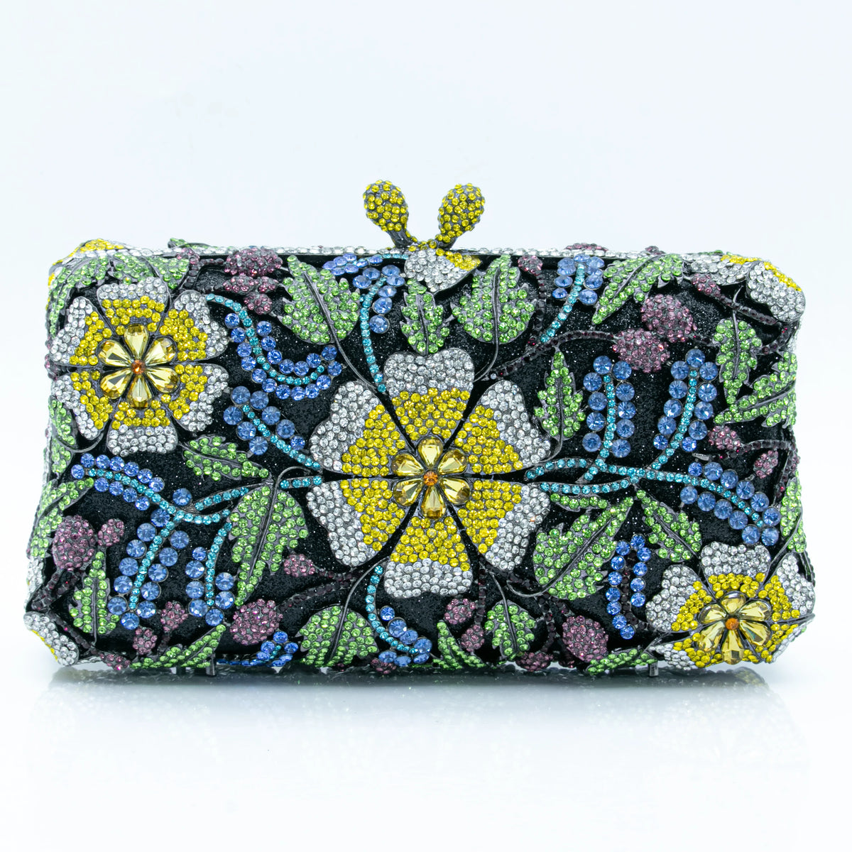 Women's Luxury Floral Rhinestone Evening Clutch Bag