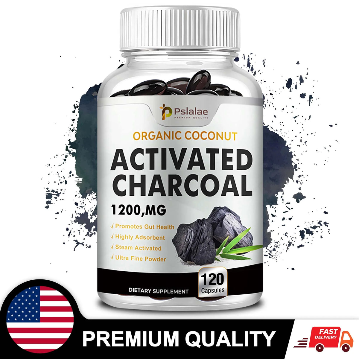 Activated Charcoal Capsules Digestive Bloating Relief