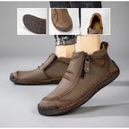 Men's Handmade Leather Ankle Boots Breathable Casual Shoes