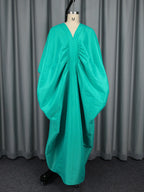 Women's African Ruffle Sleeveless Kaftan Cape Wide Leg Jumpsuit AM050759