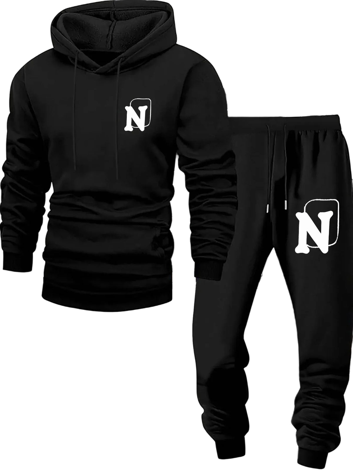 Men's Graphic Print Hoodie and Jogger Tracksuit Set