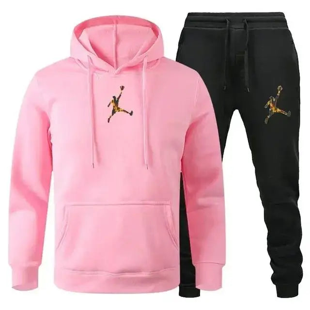 Men's Hooded Pullover and Jogger Pants Two-Piece Set