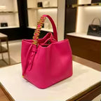 Women's Gold Letter Drawstring Handbag Crossbody Bucket Bag
