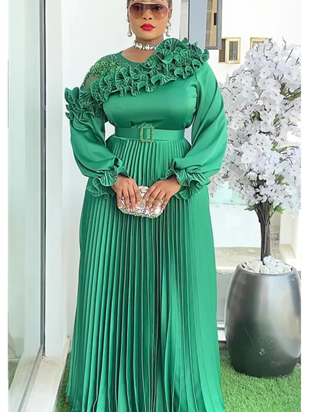Women's African Traditional Luxury Evening Gown Maxi Dress