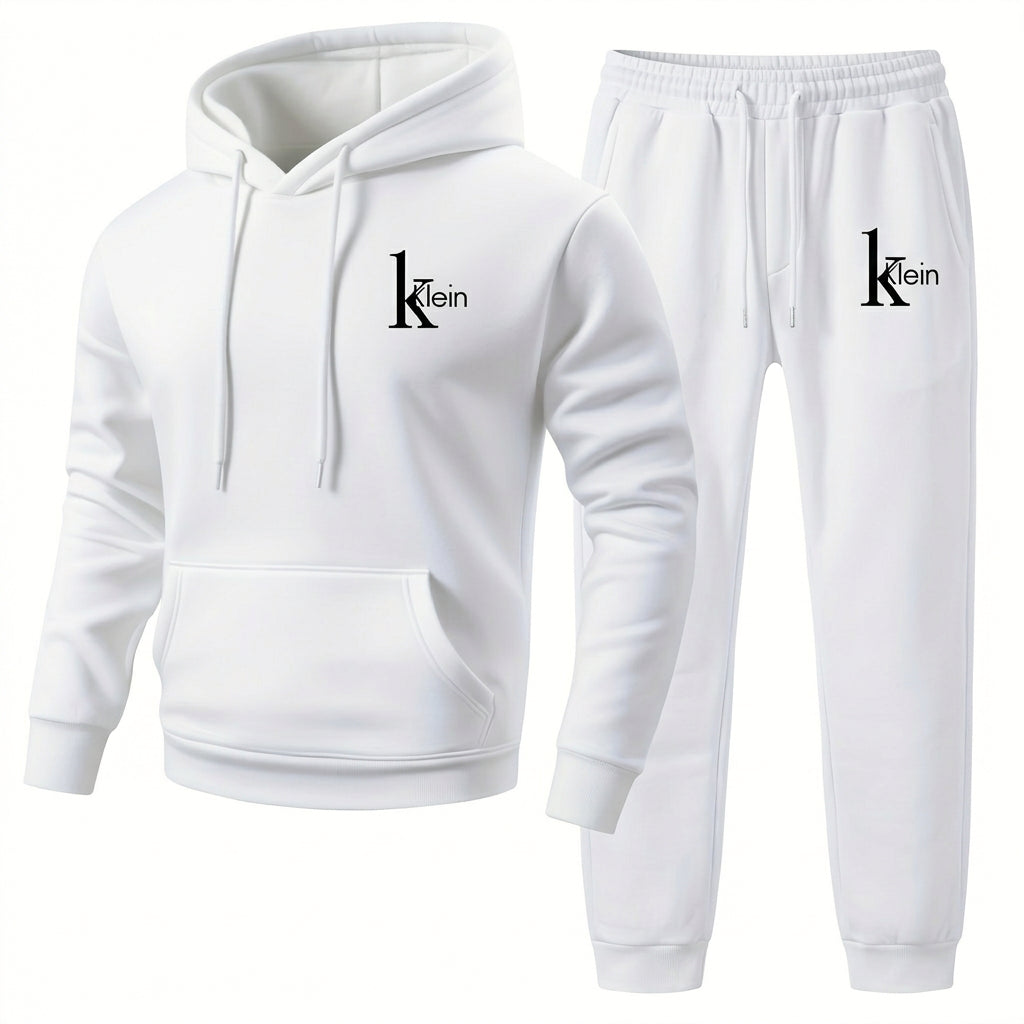 Men's Two-Piece Hooded Sweatshirt and Pants Set