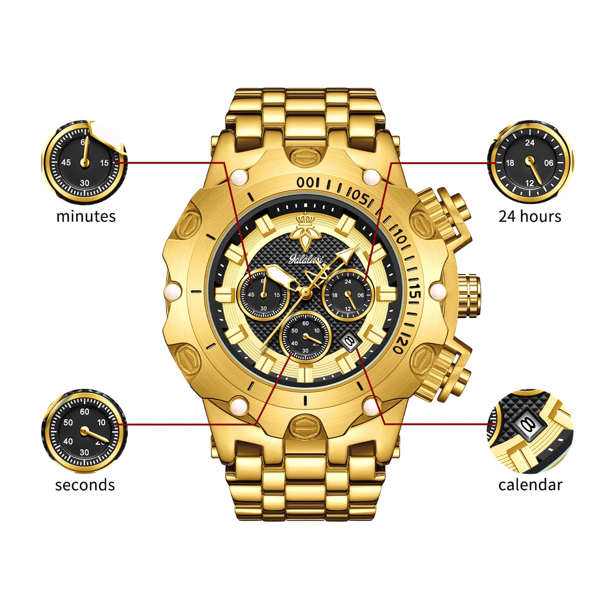 Men's Luxury Mechanical Dial Quartz Bracelet Watch