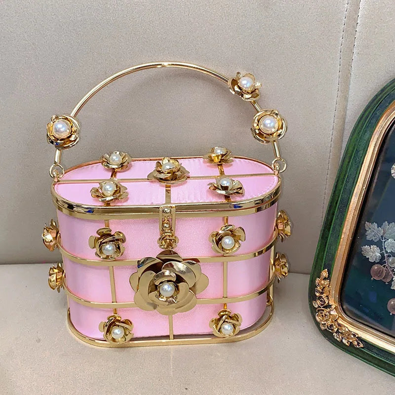 Women's Luxury Hollow Out Rhinestone Evening Clutch Bag