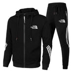 Men's Printed Hooded Two Piece Sweatshirt Set