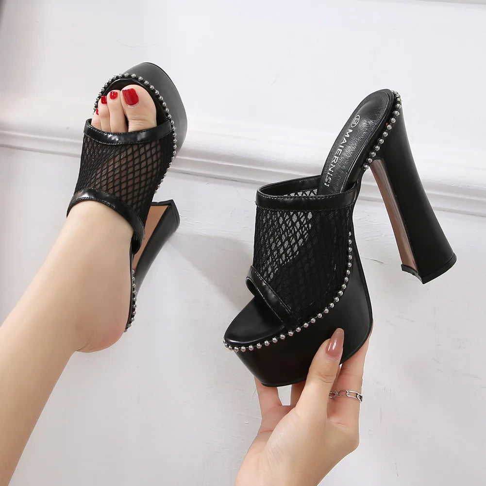 Women's Fashion Platform Thick High Heel Flip Flop Sandals