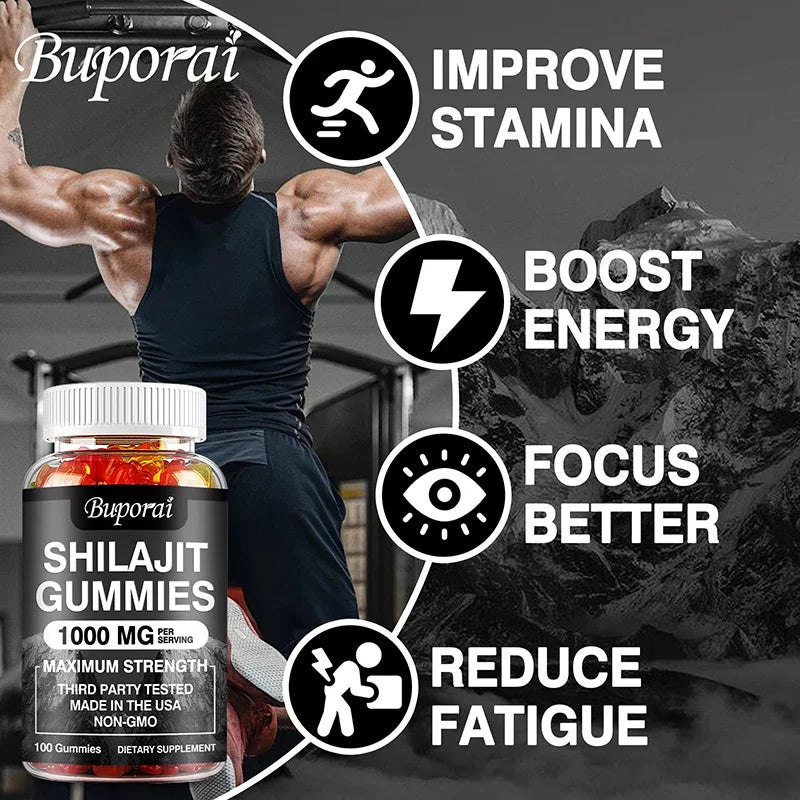Shilajit Energy and Memory Support Dietary Supplement Gummies