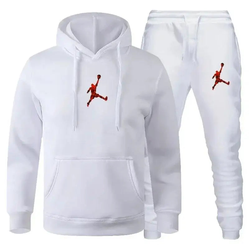 Men's Hooded Pullover and Jogger Pants Two-Piece Set
