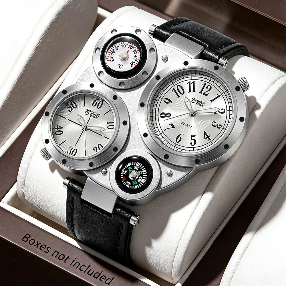 Men's Luxury Business Leather Quartz Wristwatch