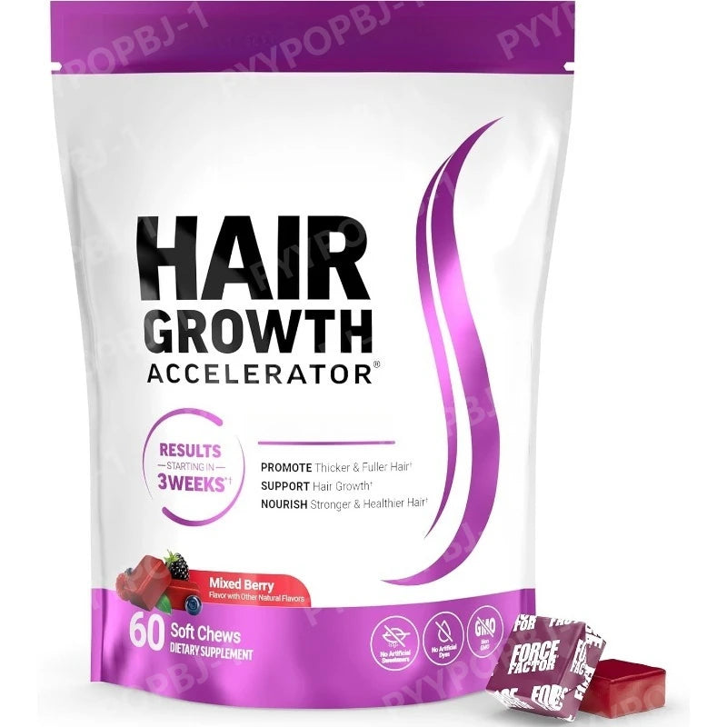 Hair Vitamin Gummies Biotin Vitamin C E Berry Flavor 60 Pieces