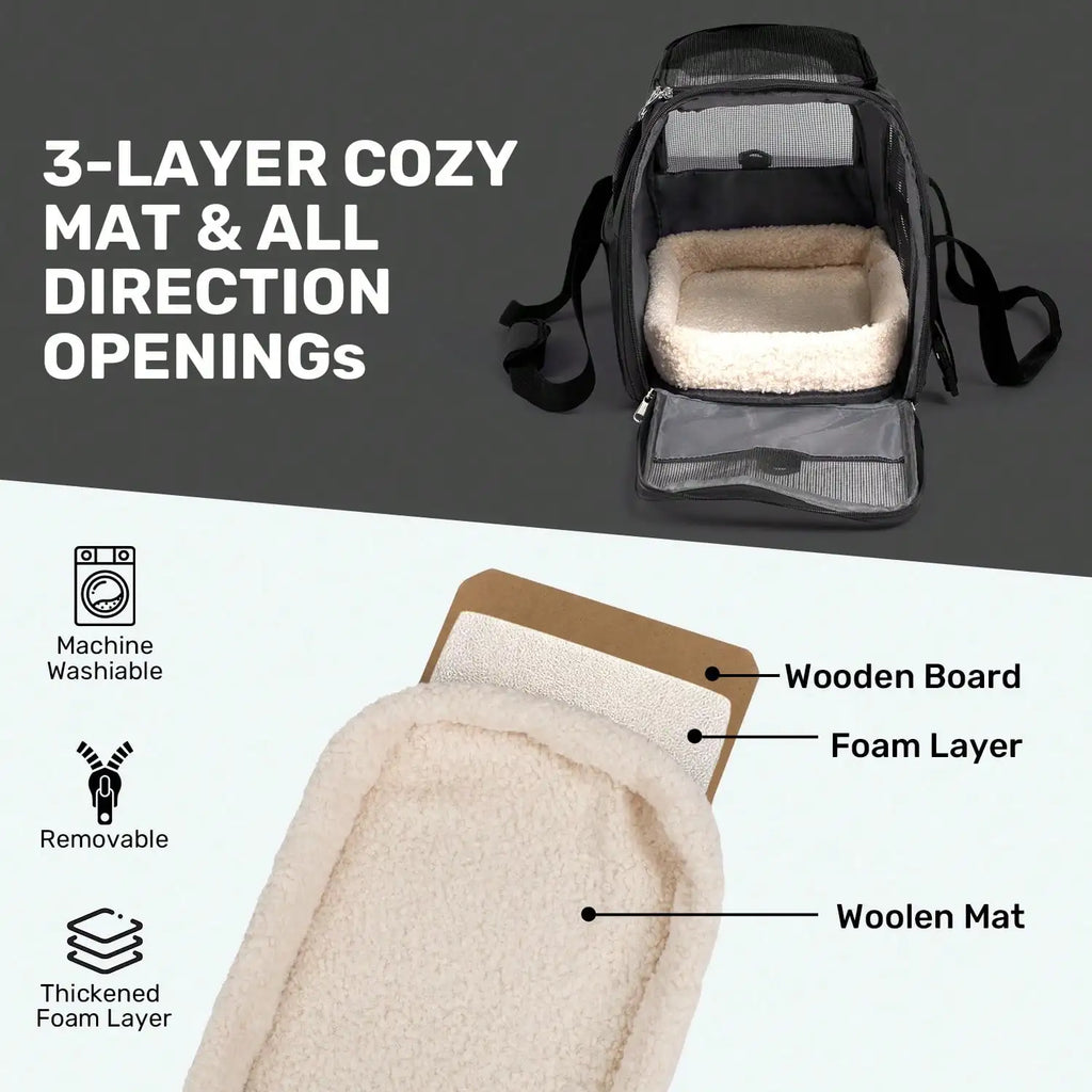 Foldable Airline Approved Pet Carrier Bag for Cats Dogs
