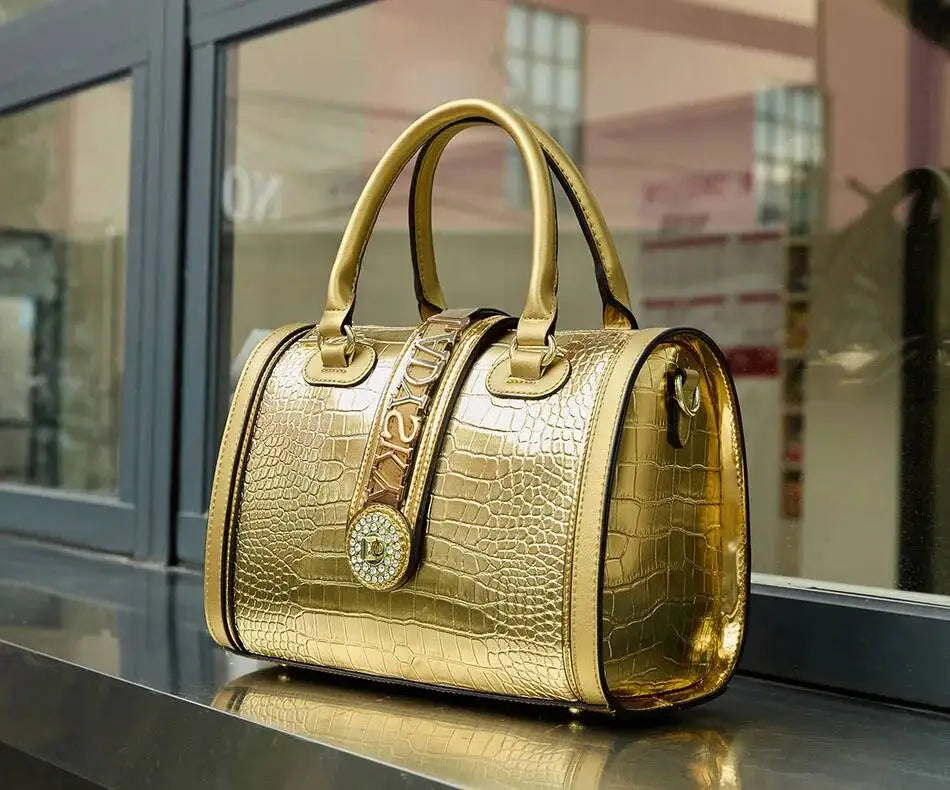 Women's Crocodile Pattern Leather Handbag Crossbody Bag