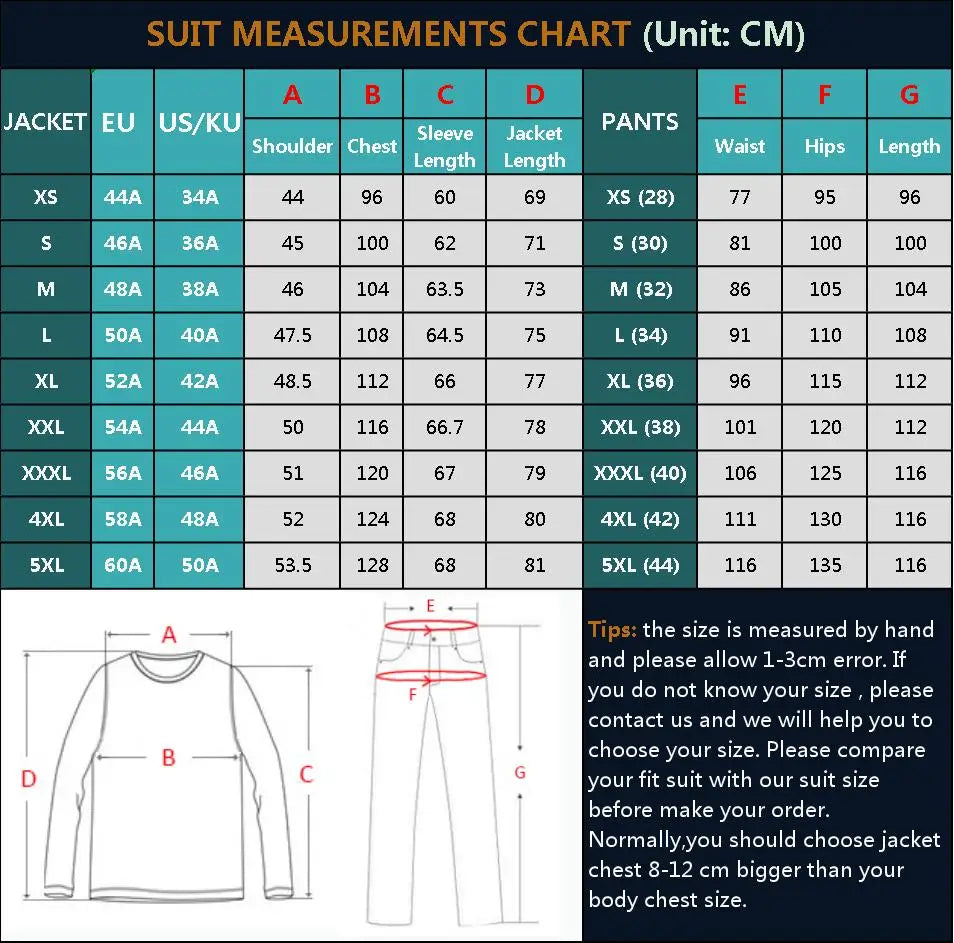 Men's Elegant Slim Fit 2-Piece Suit Set