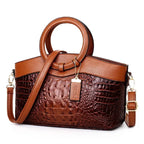 Women's Crocodile Pattern Handbag Shoulder Tote Bag H303-2