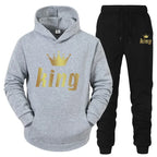 King & Queen Couple Hoodie and Jogger Pants Set