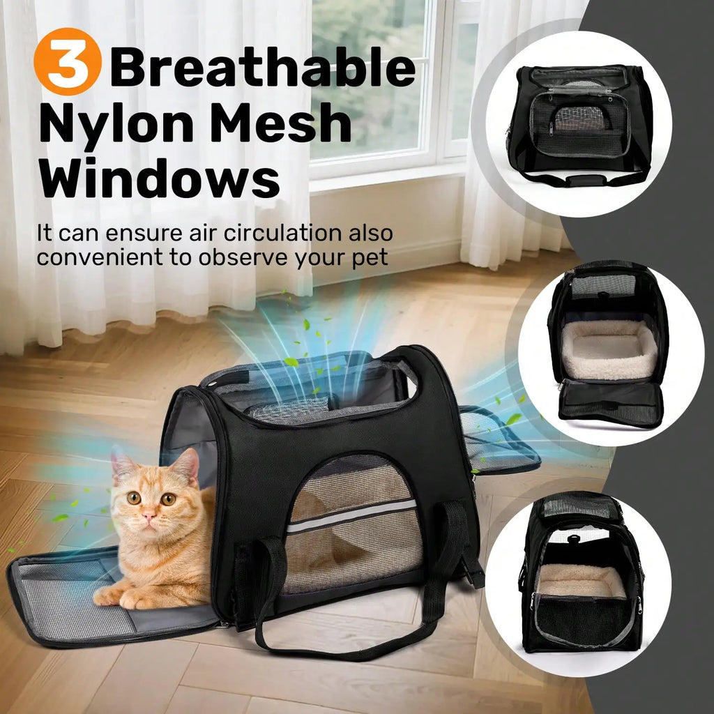 Foldable Airline Approved Pet Carrier Bag for Cats Dogs