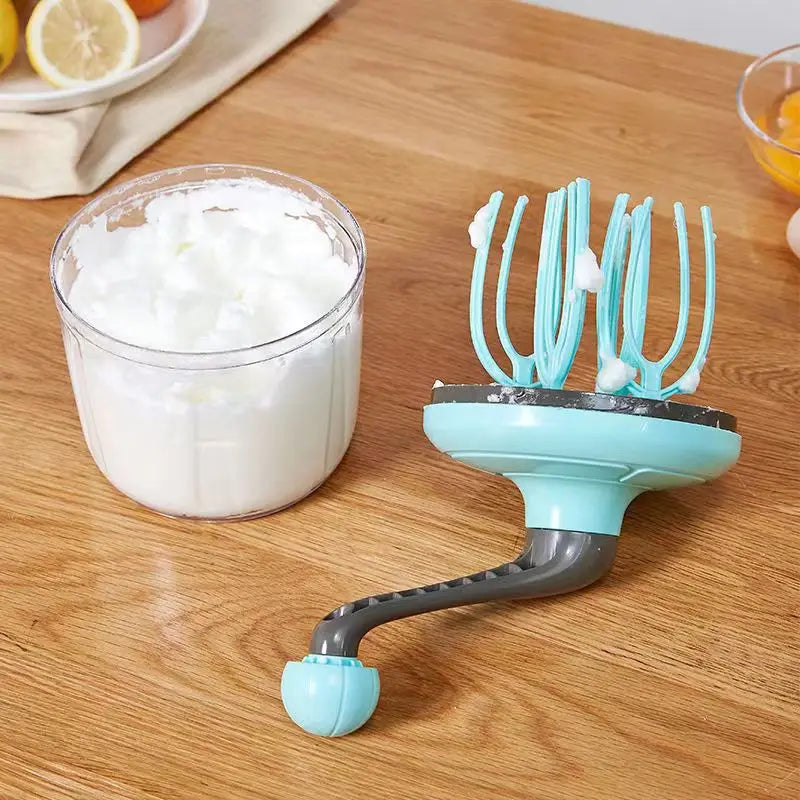 Manual Semi-Automatic Egg Beater with 6-Axis Whisk