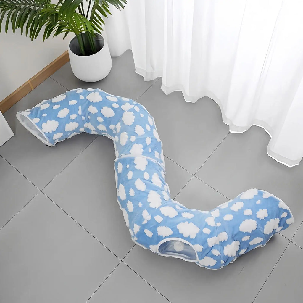 Interactive Cat Tunnel Bed Washable with Ball
