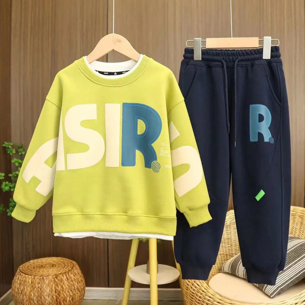 Boys' Autumn Winter Sportswear Sweatshirt and Pants Set