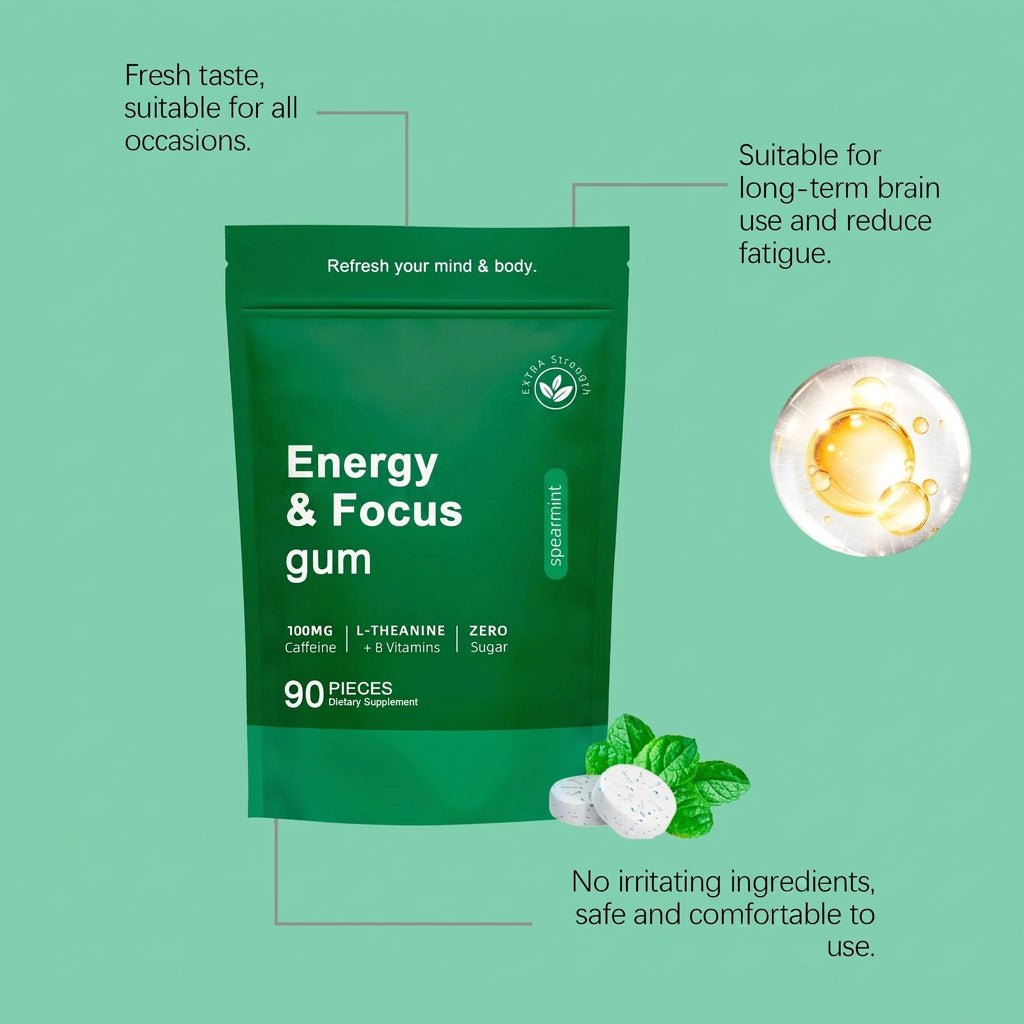 Energy and Focus Green Coffee Bean Caffeine L-Theanine Chewable Tablets