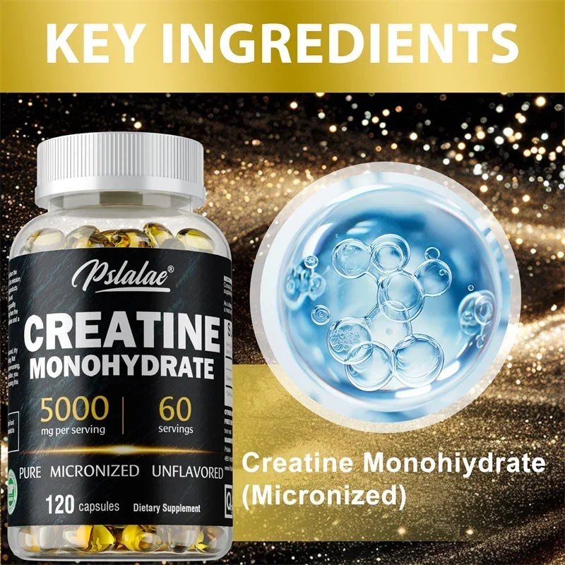 Creatine Monohydrate Muscle Strength Dietary Supplement Capsules