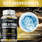 Creatine Monohydrate Muscle Strength Dietary Supplement Capsules