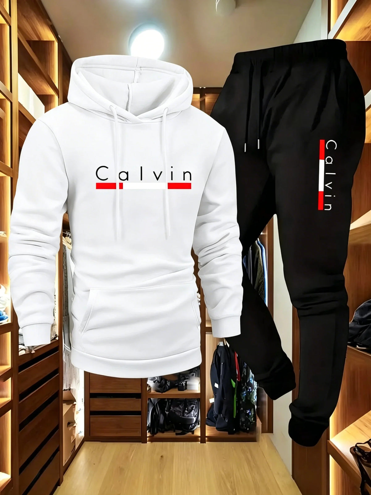 Men's Winter Fleece Hoodie and Jogger Pants Set