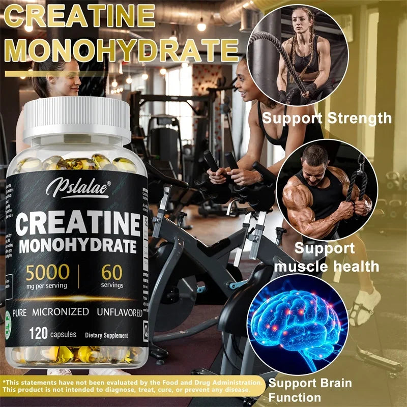 Creatine Monohydrate Muscle Strength Dietary Supplement Capsules