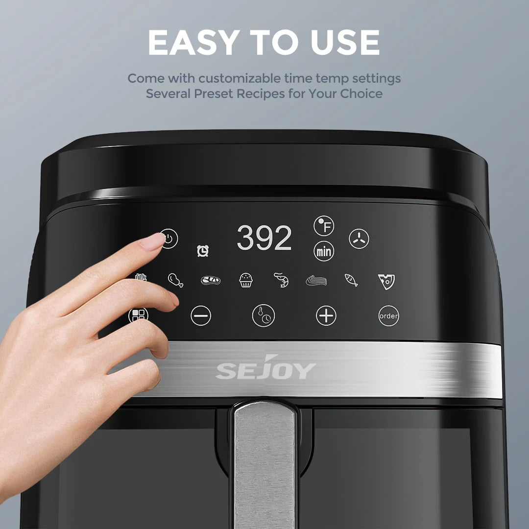 6-Quart 8-in-1 Digital Touchscreen Air Fryer with Ceramic Coating