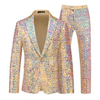 Men's Gold Sequin Two Piece Suit