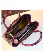 Women's Alligator Pattern Leather Handbag Crossbody Bag