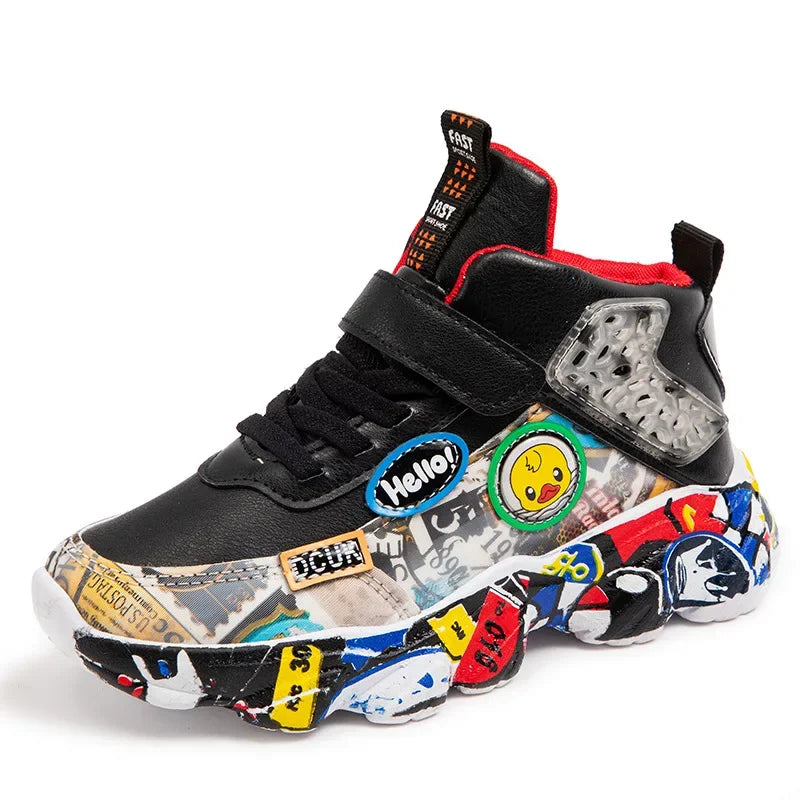 Kids' Cartoon Graffiti Sneakers